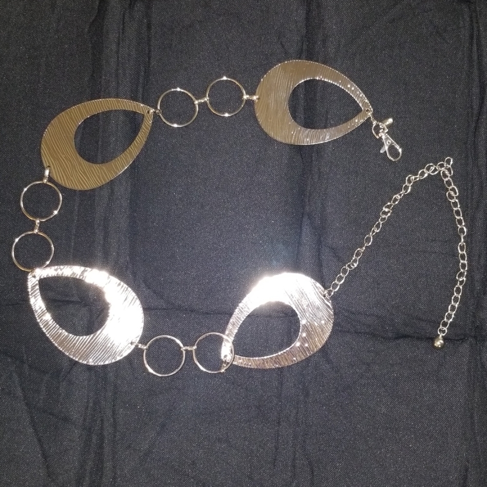 Silver metal belt